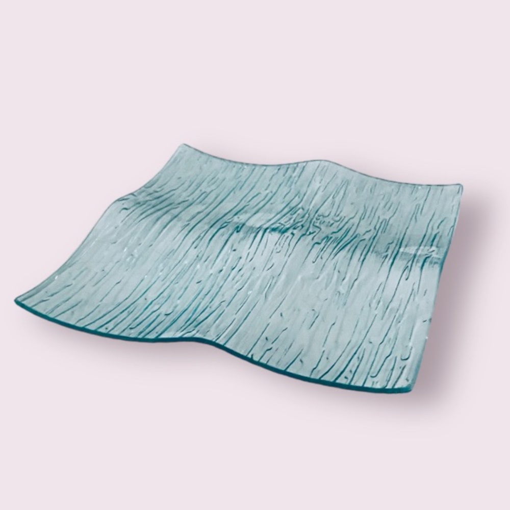 Glass Ice Square Glass Charger - 9.25”